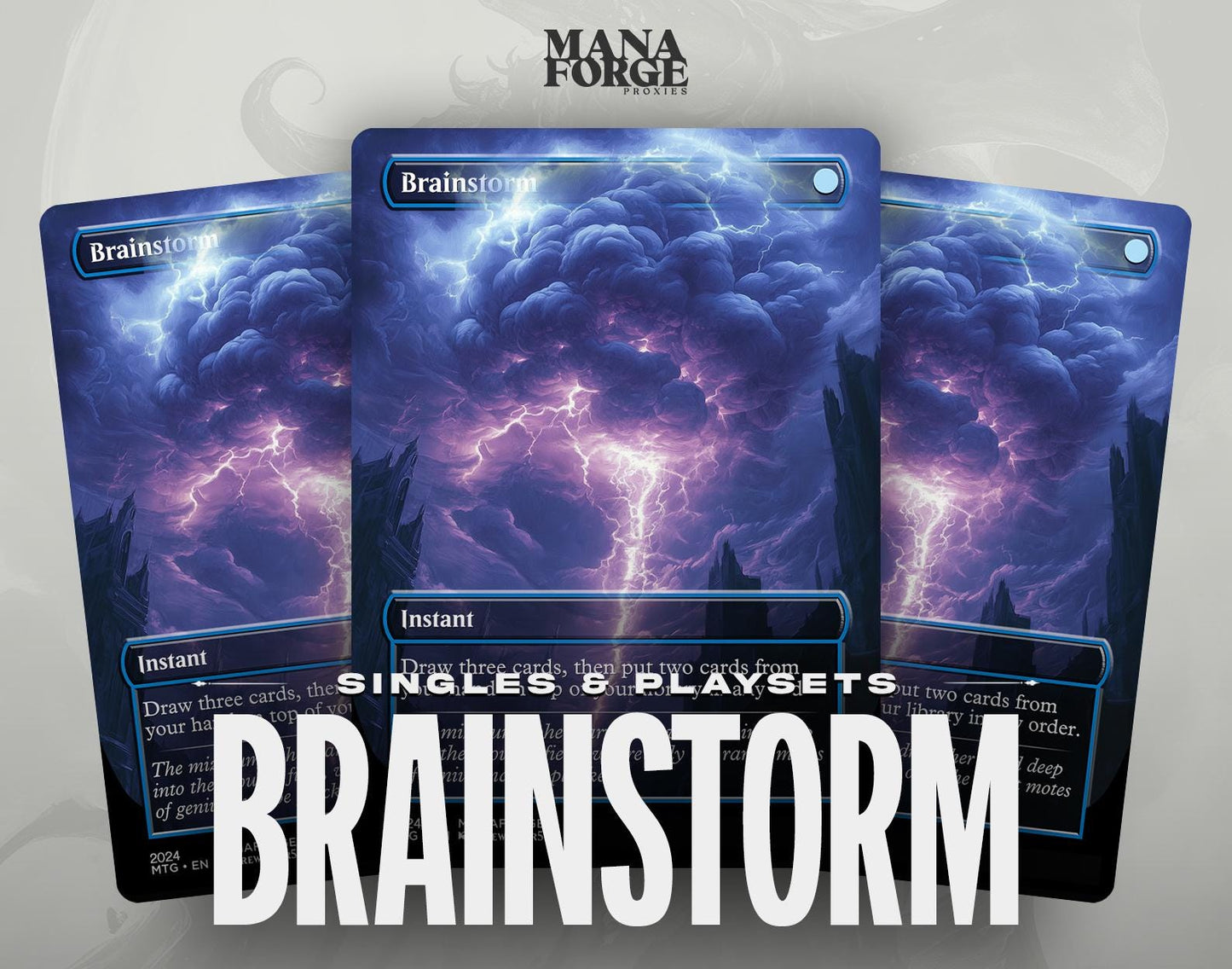 Brainstorm Proxy – Clear Frame Custom Art MTG Card Playset | Perfect for Commander