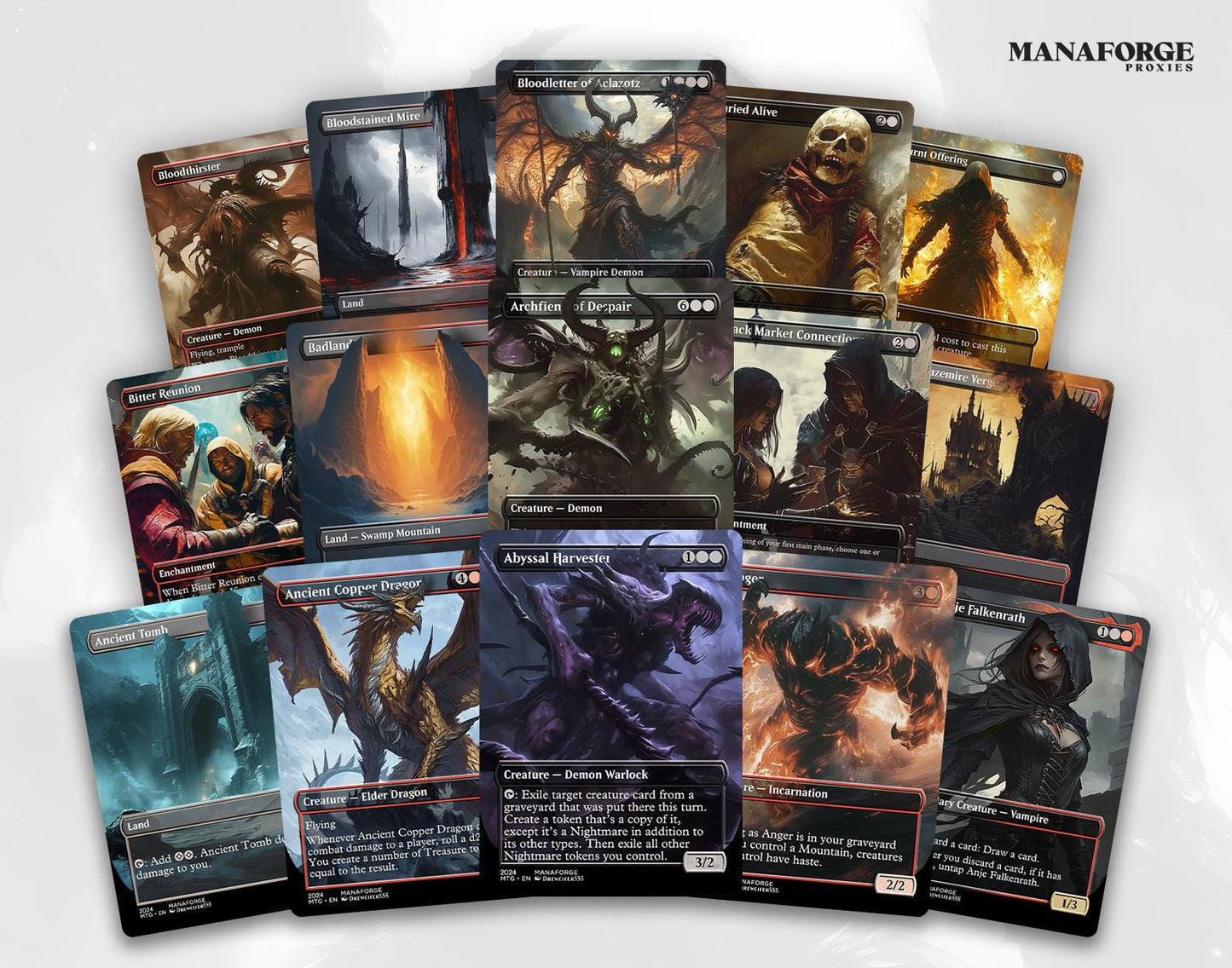 Rakdos, the Defiler Commander Deck – 100 Card Custom Art MTG EDH Proxy Deck & Bonus Tokens for Epic Gameplay