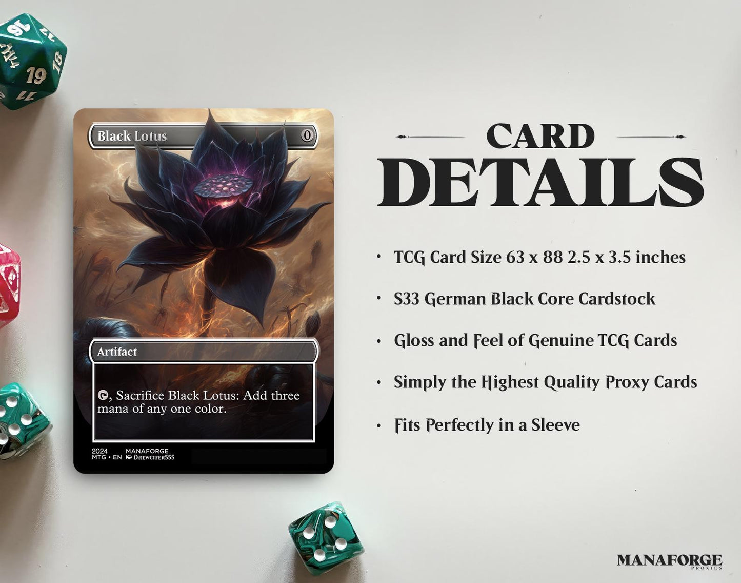 Power 9 Full Art Borderless MTG Proxies | Iconic Magic Cards Set | Custom Magic the Gathering Cards