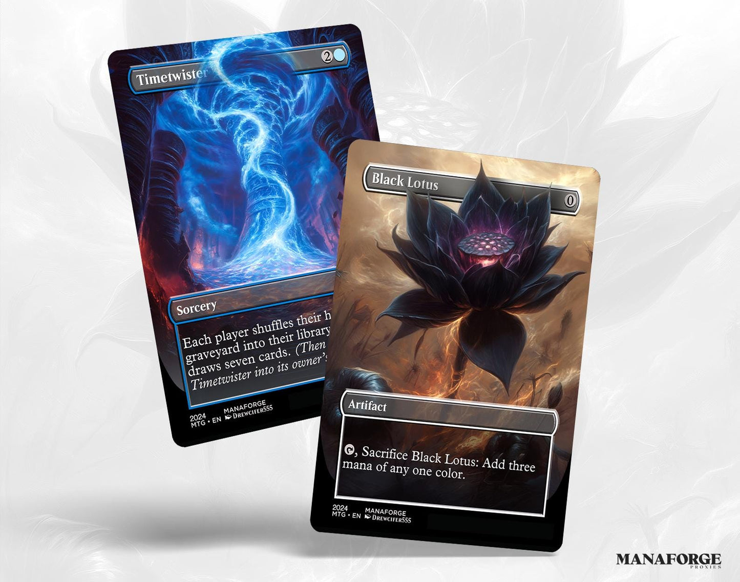 Power 9 Full Art Borderless MTG Proxies | Iconic Magic Cards Set | Custom Magic the Gathering Cards