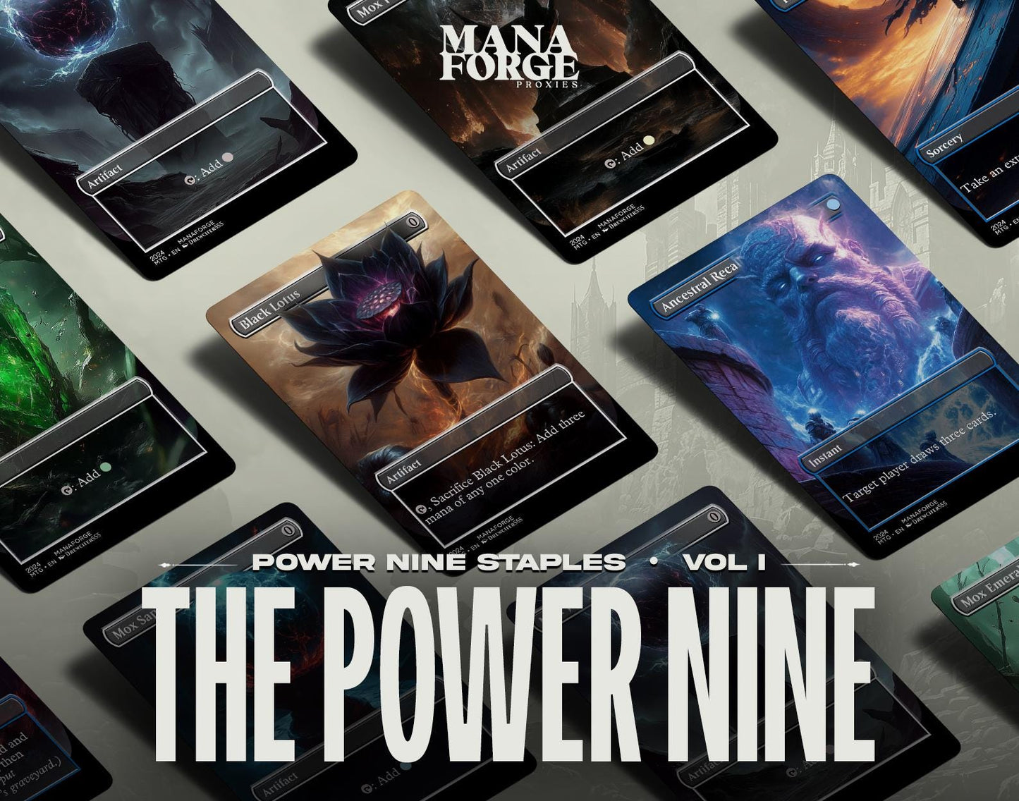 Power 9 Full Art Borderless MTG Proxies | Iconic Magic Cards Set | Custom Magic the Gathering Cards