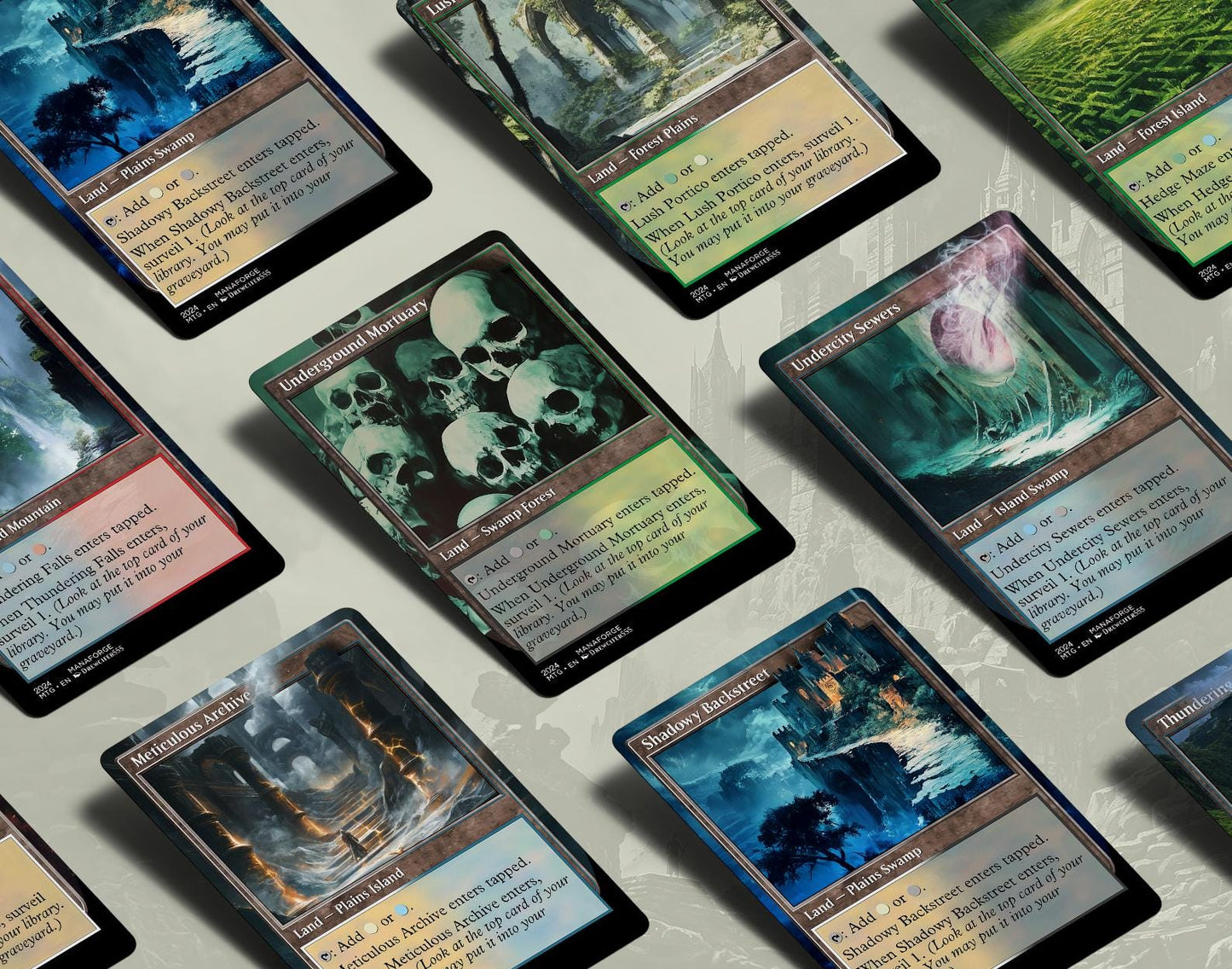 Modern Retro Surveil Lands – Volume I | Full Art MTG Proxies for Commander & Casual Play