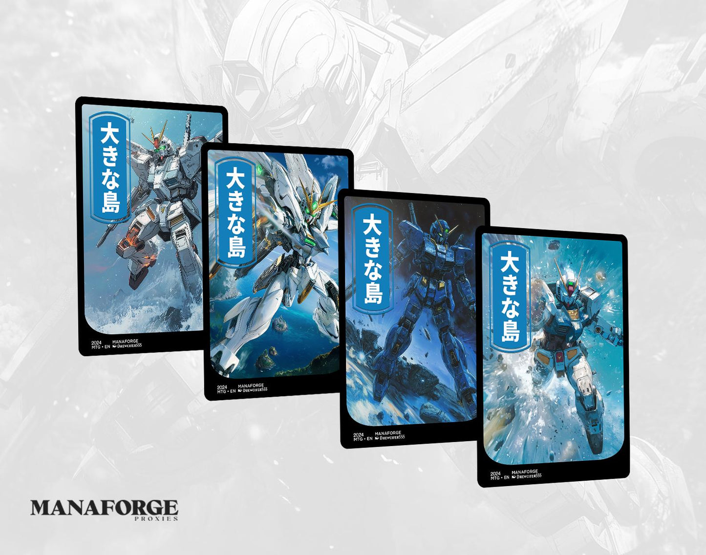 Gundam Basic Land Bundle Volume V – Custom Full Art MTG Proxies for Magic the Gathering Lands