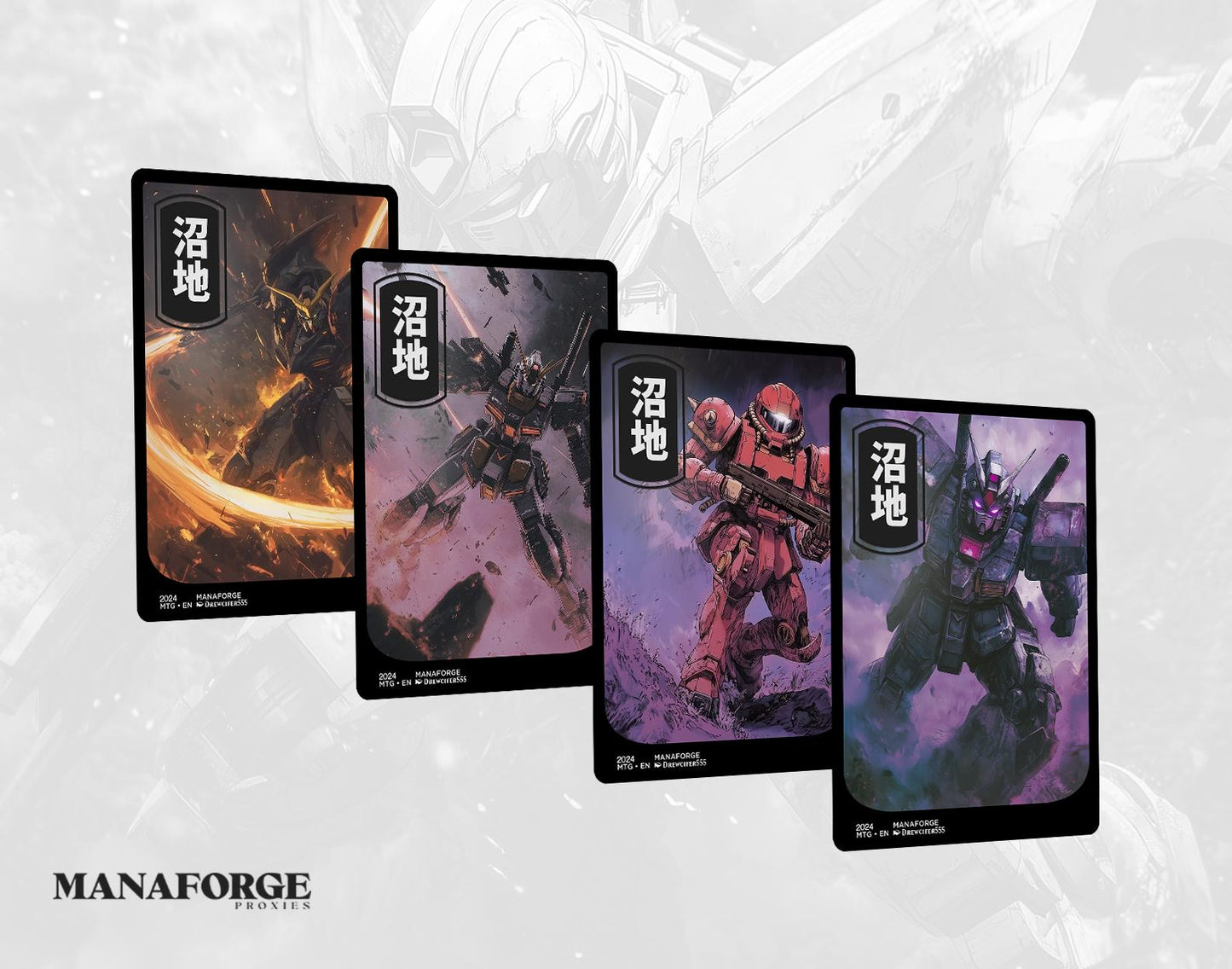 Gundam Basic Land Bundle Volume V – Custom Full Art MTG Proxies for Magic the Gathering Lands