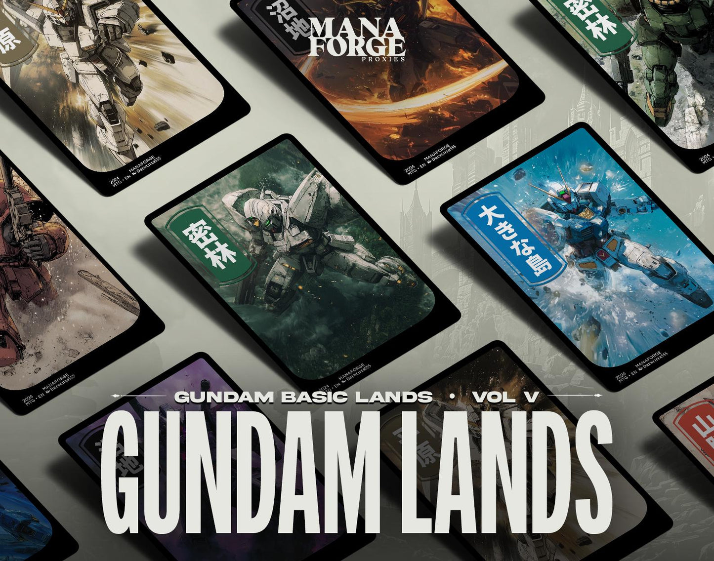 Gundam Basic Land Bundle Volume V – Custom Full Art MTG Proxies for Magic the Gathering Lands