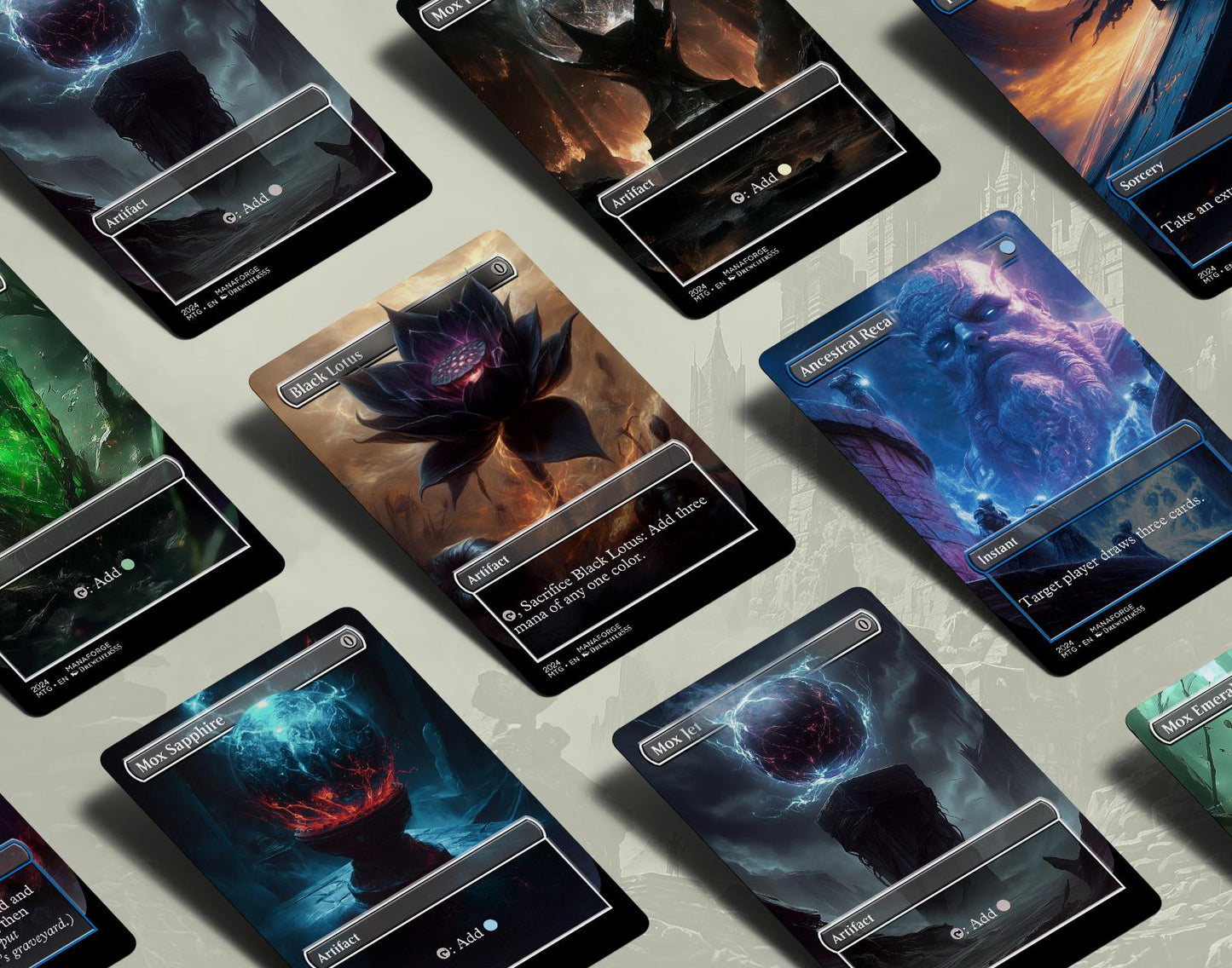 Power 9 Full Art Borderless MTG Proxies | Iconic Magic Cards Set | Custom Magic the Gathering Cards