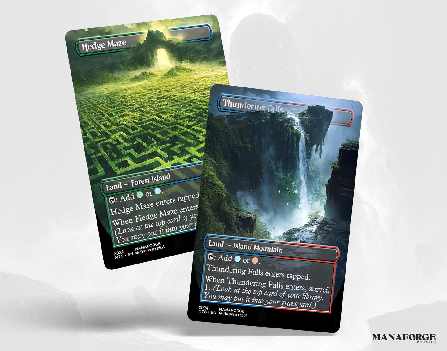 Borderless Surveil Lands Volume I | Full Art MTG Proxy Cards for Commander & Casual Play