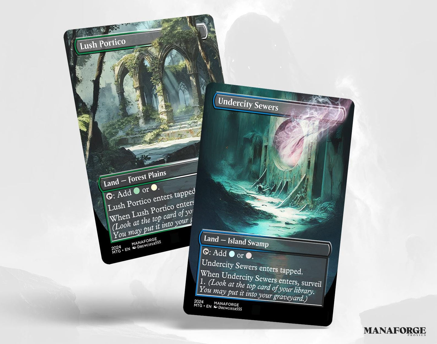 Borderless Surveil Lands Volume I | Full Art MTG Proxy Cards for Commander & Casual Play