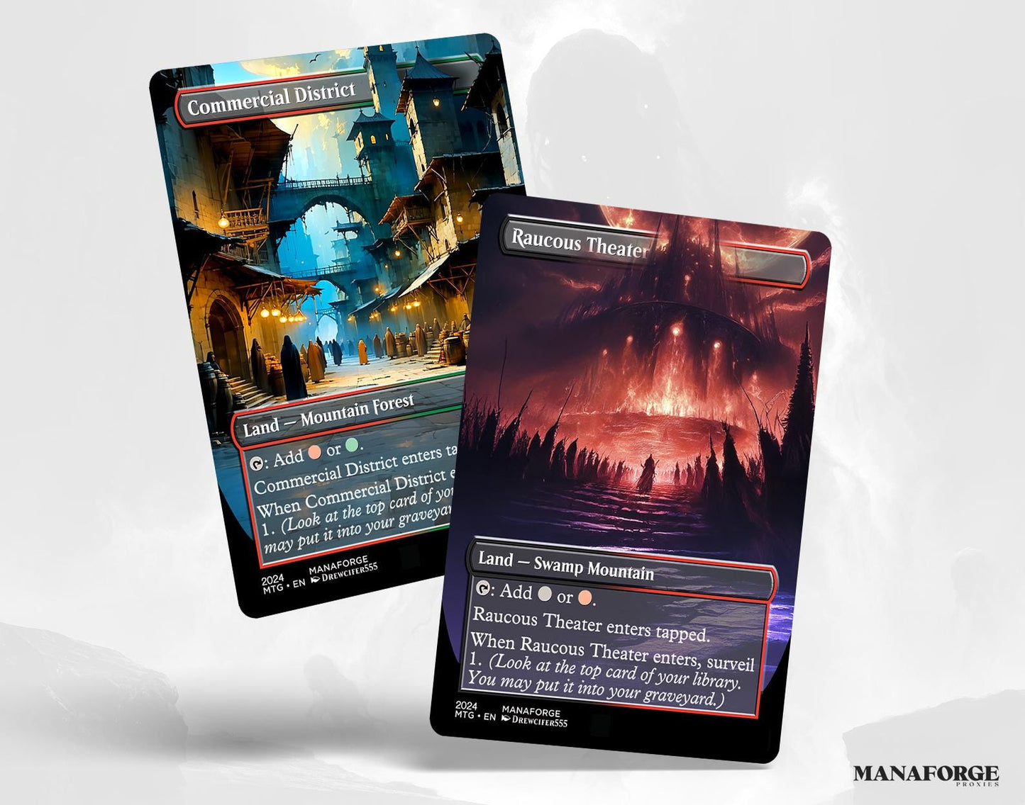 Borderless Surveil Lands Volume I | Full Art MTG Proxy Cards for Commander & Casual Play