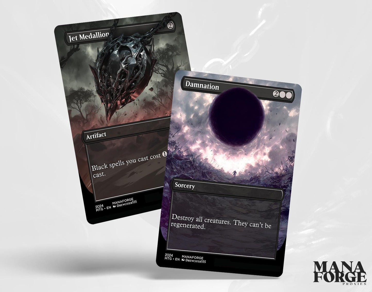 EDH Black Staples Proxy Set Vol. 1 | Borderless Full Art MTG Commander Essentials (Cabal Coffers, Damnation, Exsanguinate & More)