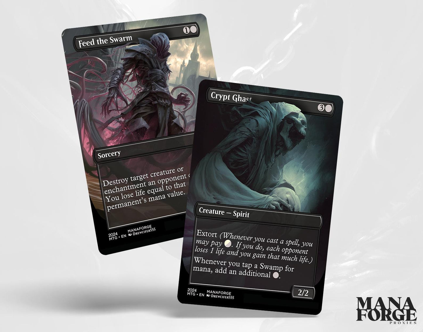 EDH Black Staples Proxy Set Vol. 1 | Borderless Full Art MTG Commander Essentials (Cabal Coffers, Damnation, Exsanguinate & More)