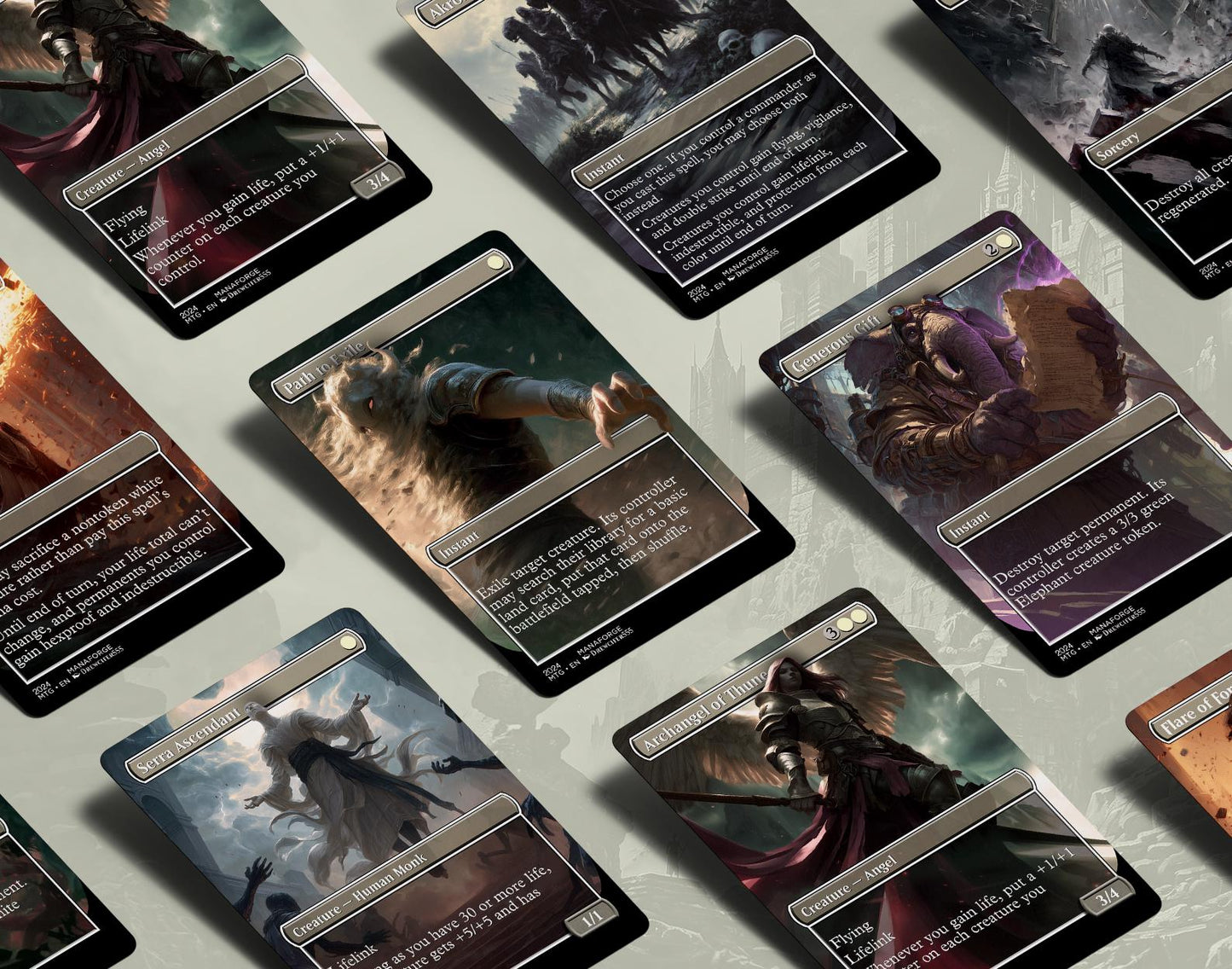 EDH White Staples Proxy Set Vol. 1 | Borderless Full Art MTG Commander Essentials (Akroma’s Will, Archangel of Thune, Wrath of God & More)