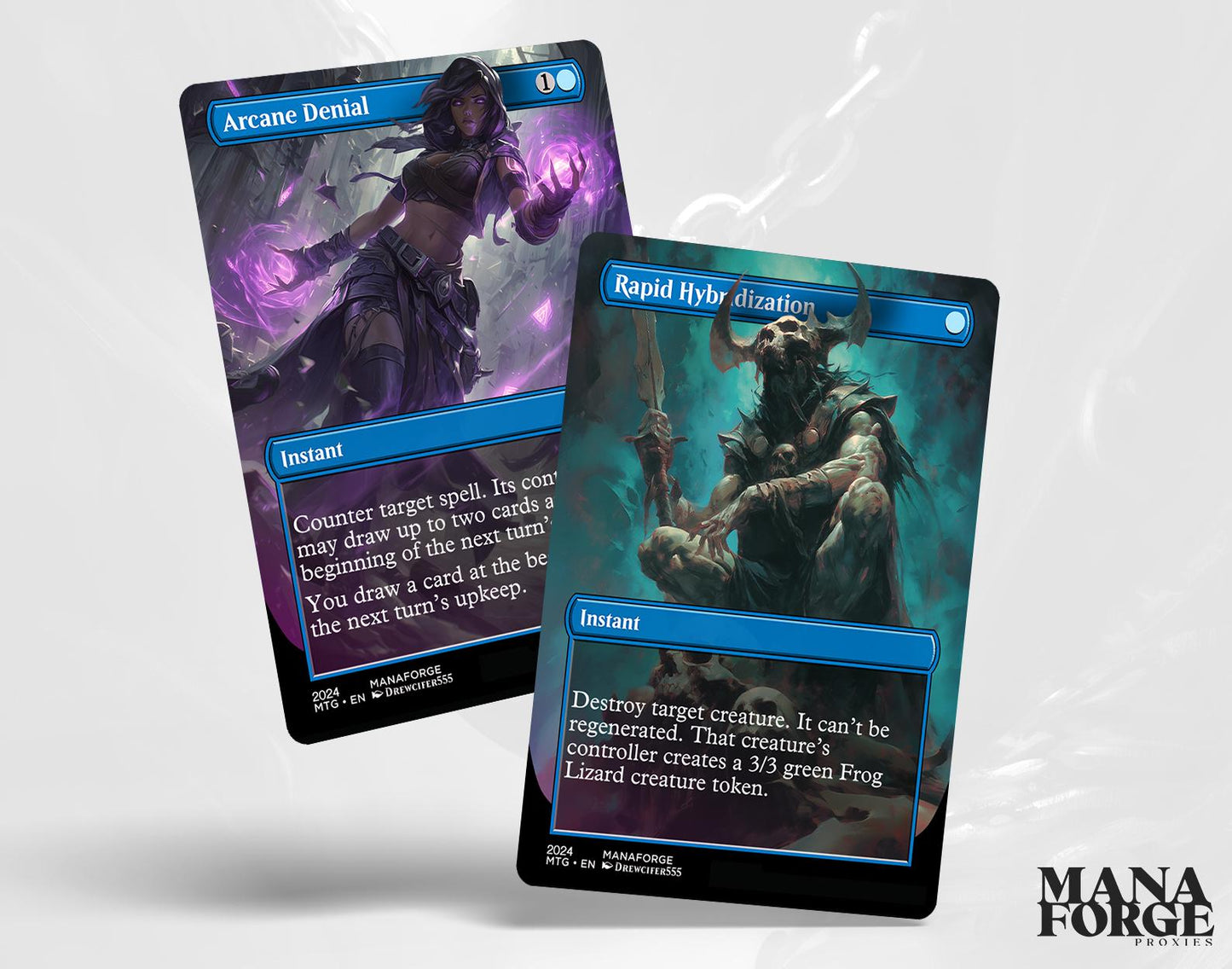 EDH Blue Staples Proxy Set Vol. 1 | Borderless Full Art MTG Commander Essentials (Counterspell, Rhystic Study, Ponder & More)