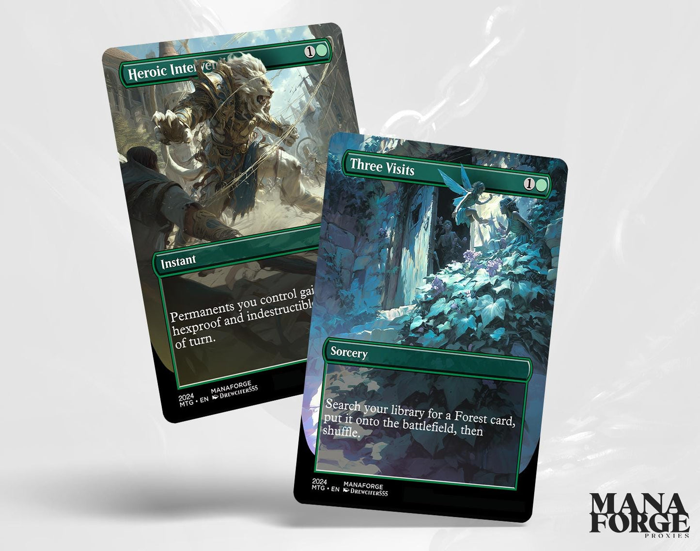 EDH Green Staples Proxy Set Vol. 1 | Borderless Full Art MTG Commander Essentials (Cultivate, Kodama’s Reach, Heroic Intervention & More)