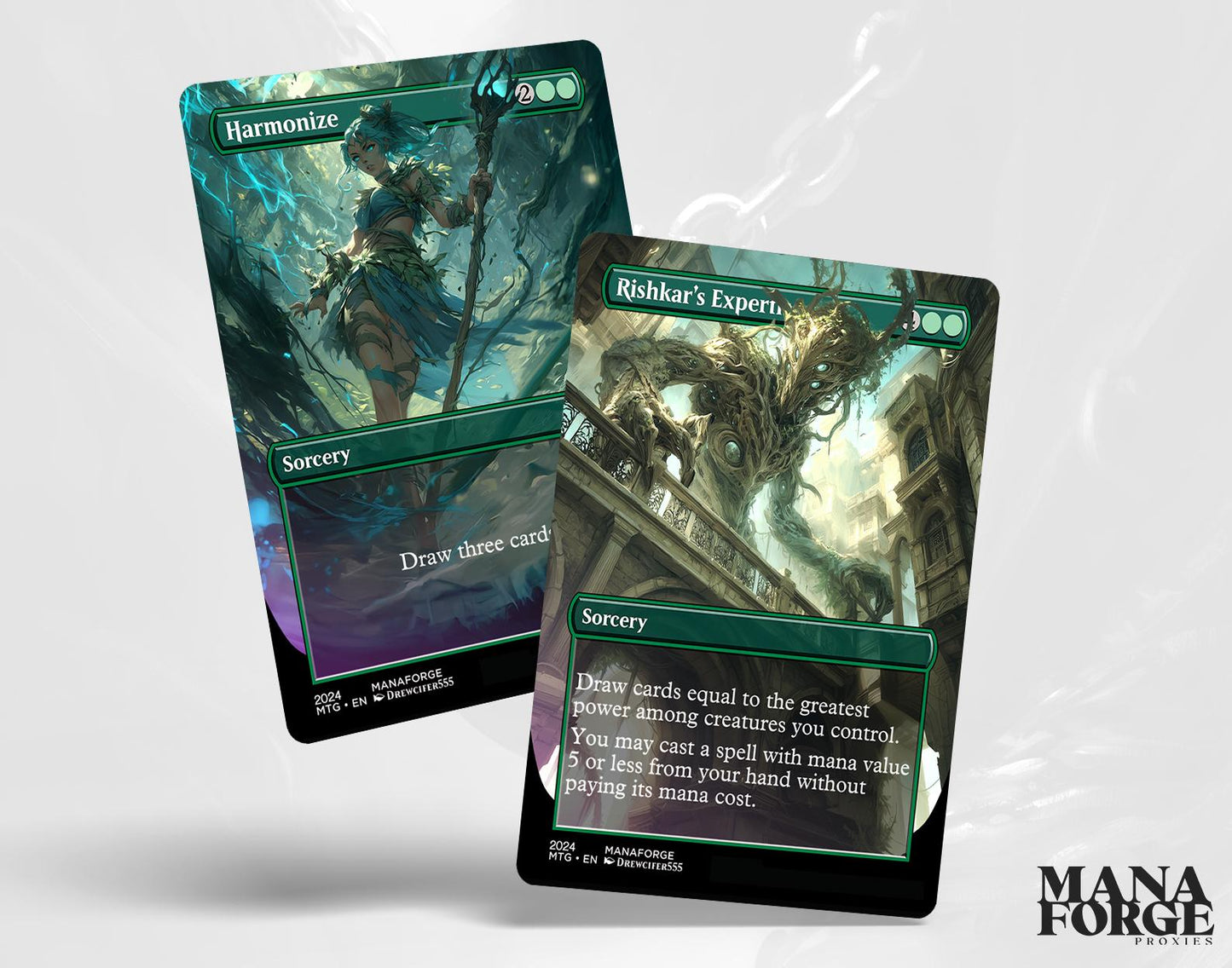 EDH Green Staples Proxy Set Vol. 1 | Borderless Full Art MTG Commander Essentials (Cultivate, Kodama’s Reach, Heroic Intervention & More)
