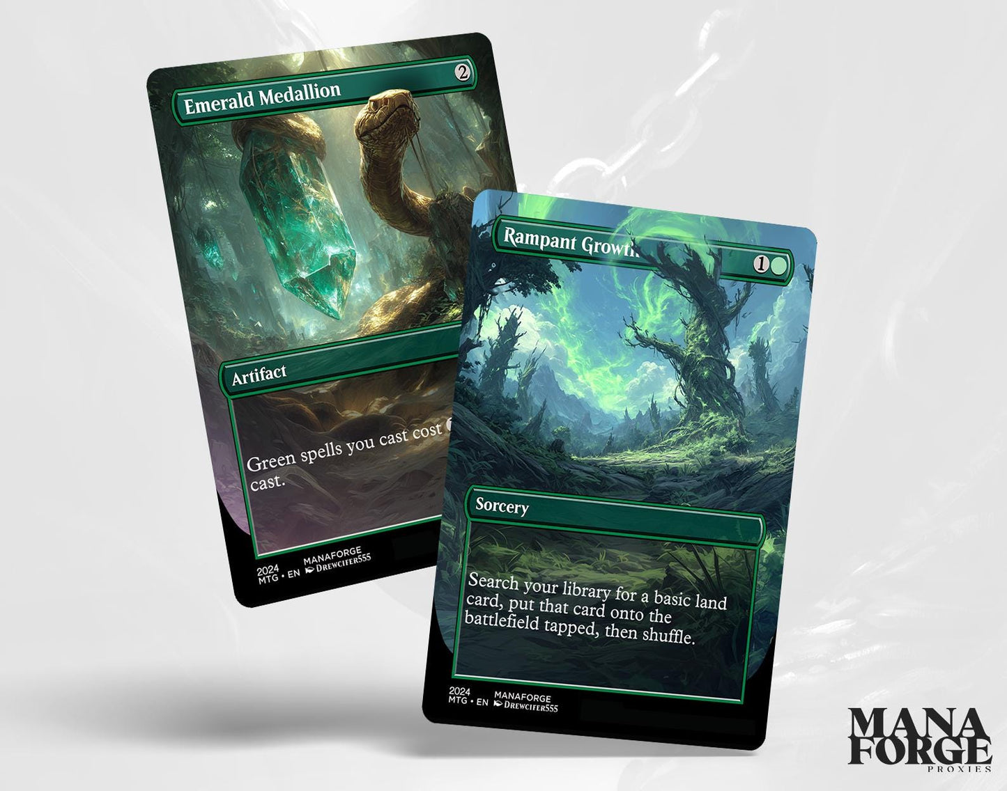 EDH Green Staples Proxy Set Vol. 1 | Borderless Full Art MTG Commander Essentials (Cultivate, Kodama’s Reach, Heroic Intervention & More)