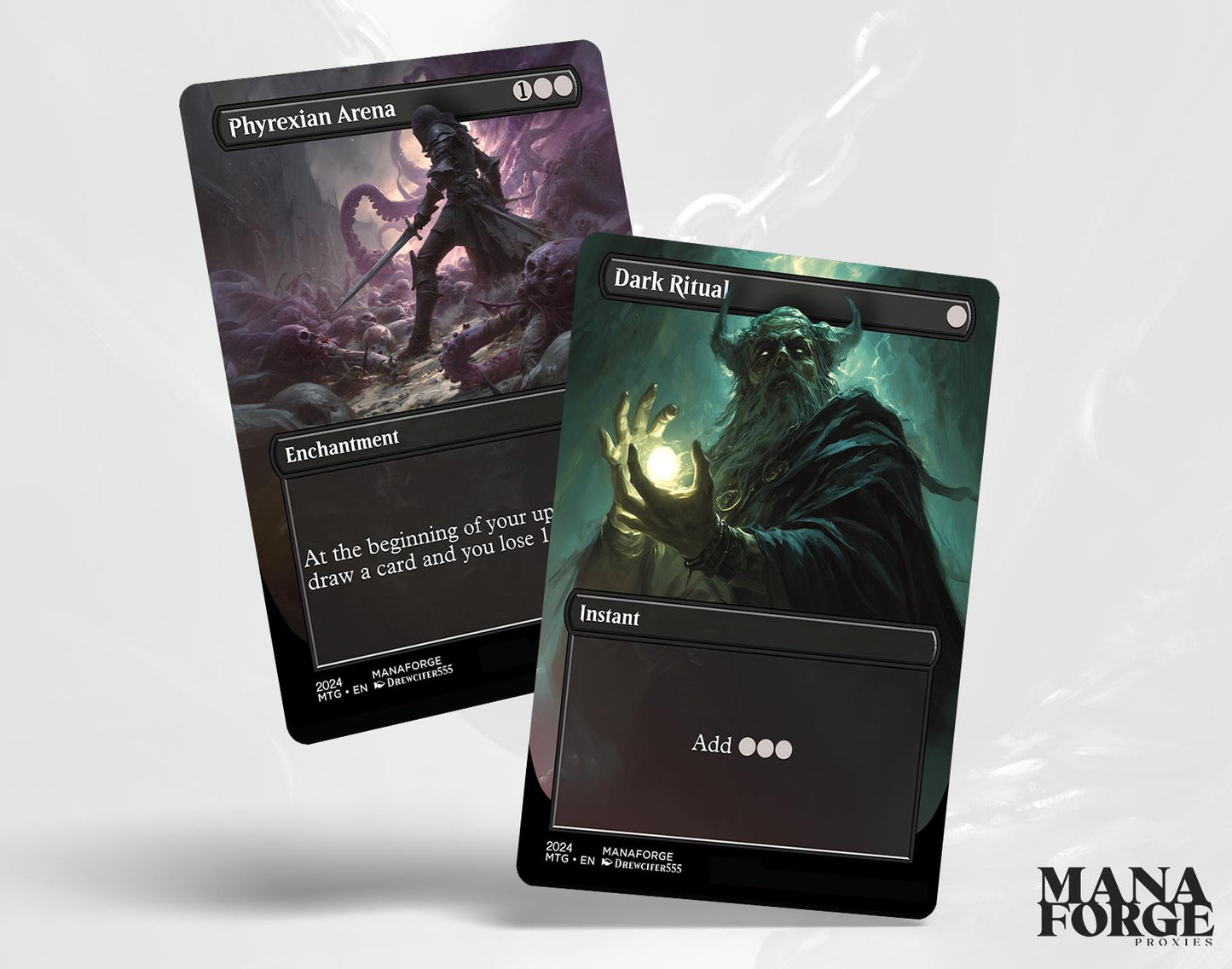 EDH Black Staples Proxy Set Vol. 1 | Borderless Full Art MTG Commander Essentials (Cabal Coffers, Damnation, Exsanguinate & More)