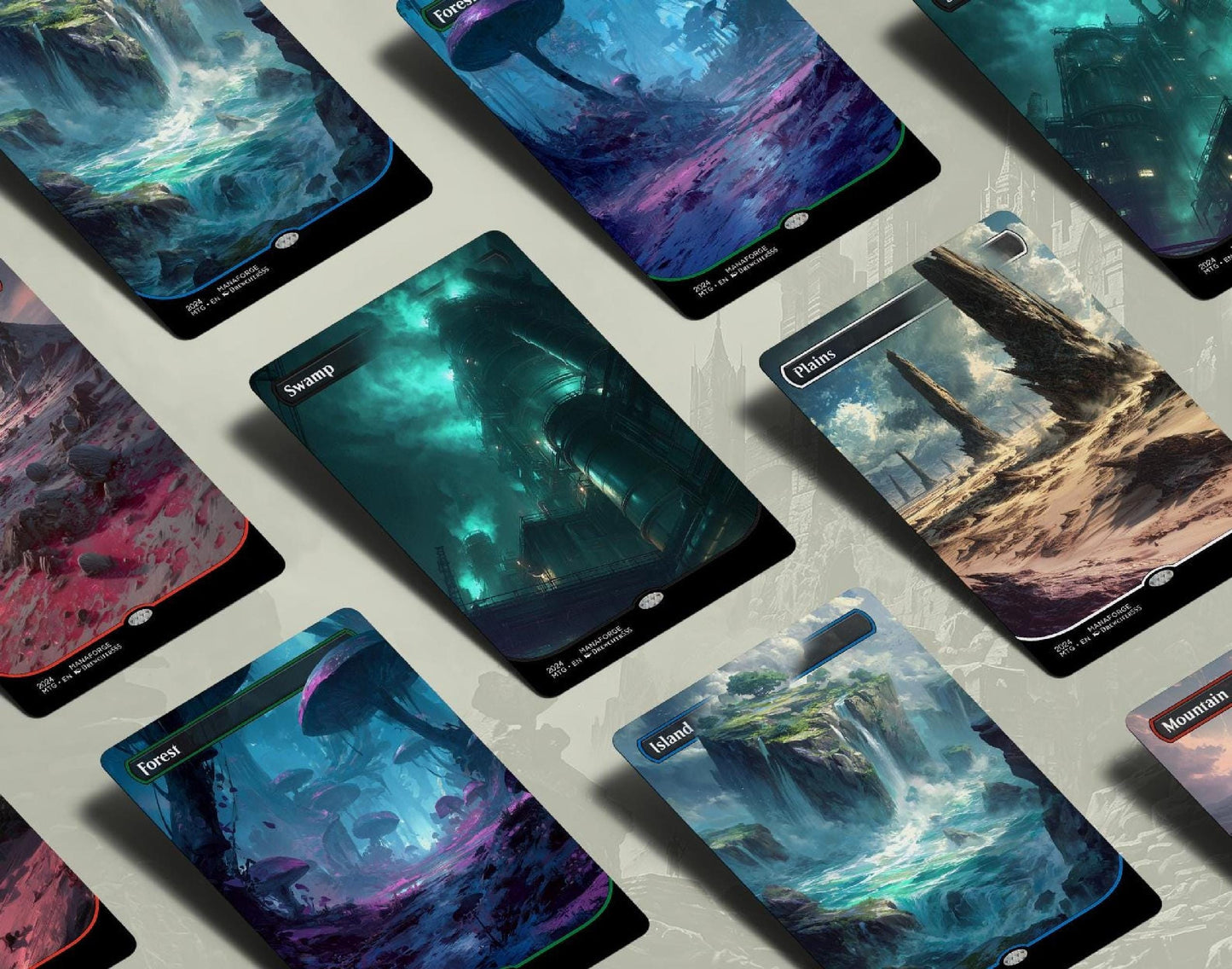 Final Fantasy Basic Lands – Volume One | 20‑Card Full‑Art MTG Proxy Set (Plains, Island, Swamp, Mountain, Forest)