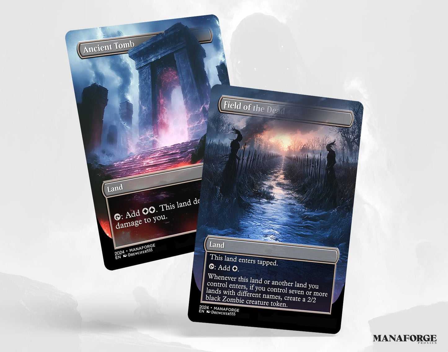 Borderless Utility Lands – Volume I | 10-Card Full-Art MTG Proxy Bundle – Ancient Tomb, Cavern of Souls, Cabal Coffers