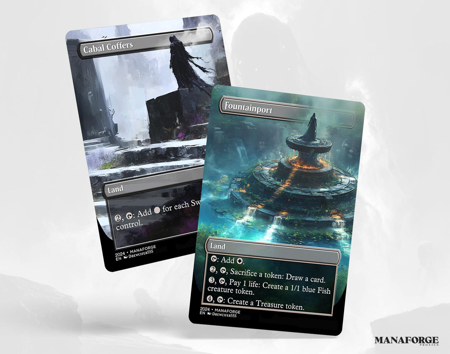 Borderless Utility Lands – Volume I | 10-Card Full-Art MTG Proxy Bundle – Ancient Tomb, Cavern of Souls, Cabal Coffers