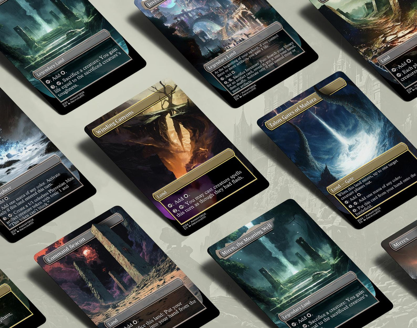 Borderless Utility Lands – Volume II | 10-Card Full-Art MTG Proxy Bundle – Inventor’s Fair, Command Beacon