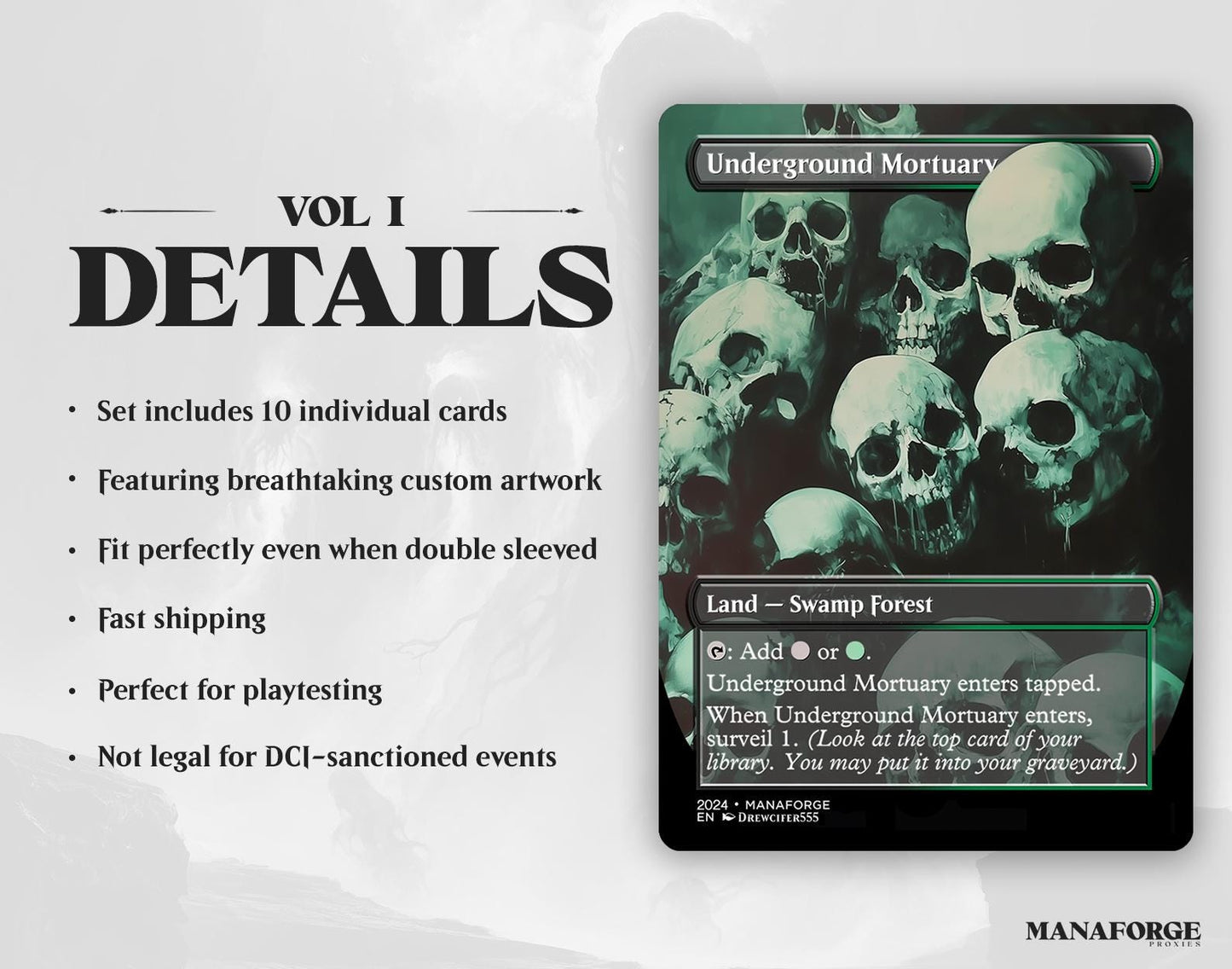 Borderless Surveil Lands – Volume I | 10-Card Full-Art MTG Proxy Bundle – Commander Duals for Surveil and Control
