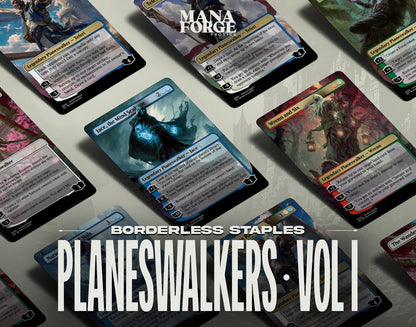 Borderless Planeswalkers Vol I MTG proxy card pack by ManaForge