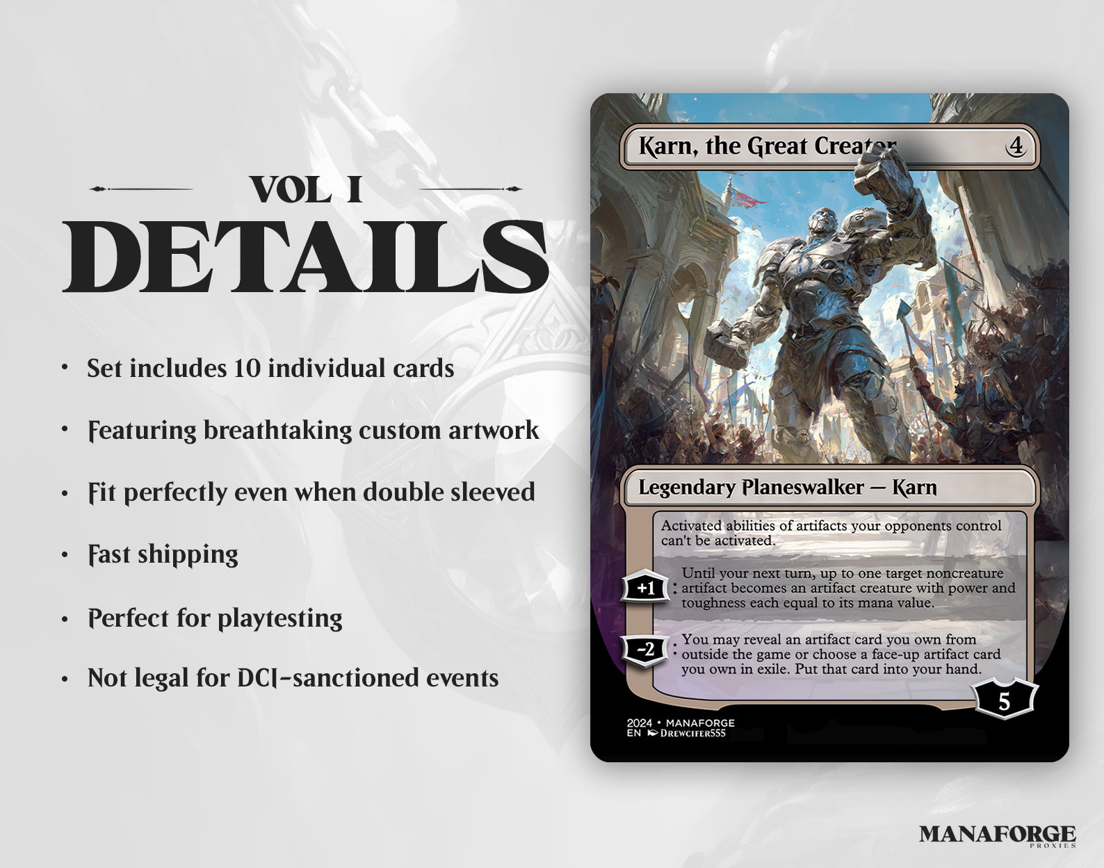 Borderless Planeswalkers Vol I 10-card set details