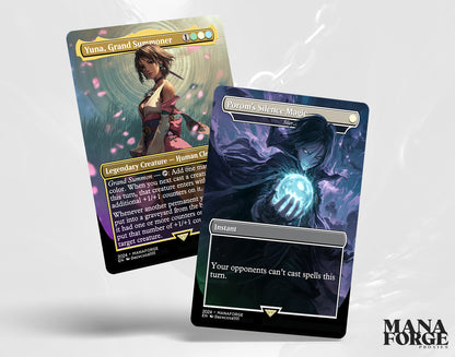 Yuna and Final Fantasy borderless proxy card preview