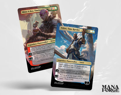 Minsc and Boo and Teferi Time Raveler proxy card preview