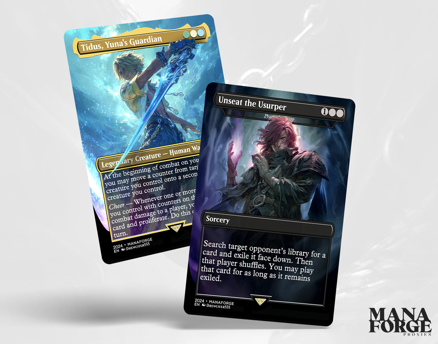 Tidus and Unseat the Usurper proxy card preview