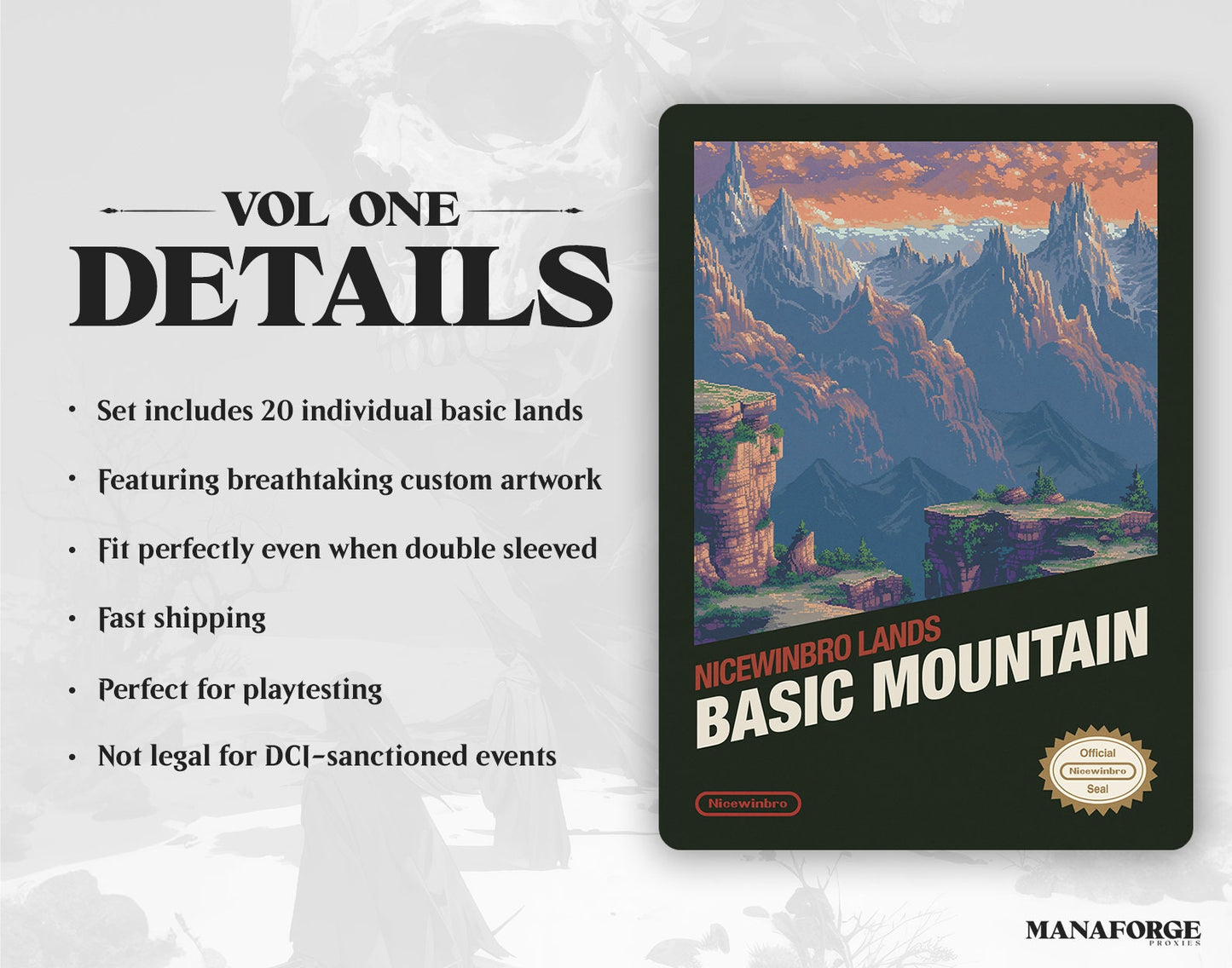 Retro NES Nicewinbro Basic Lands - Vol I