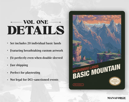 Retro NES Nicewinbro Basic Lands - Vol I