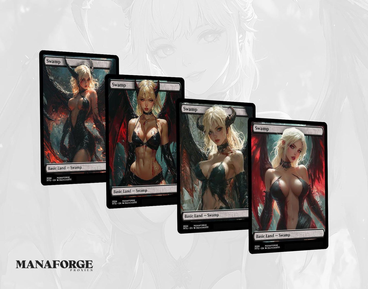 Demon Dolls Waifu Basic Lands Bundle – Full Art Anime MTG Proxies Volume Two | Custom Magic the Gathering Lands