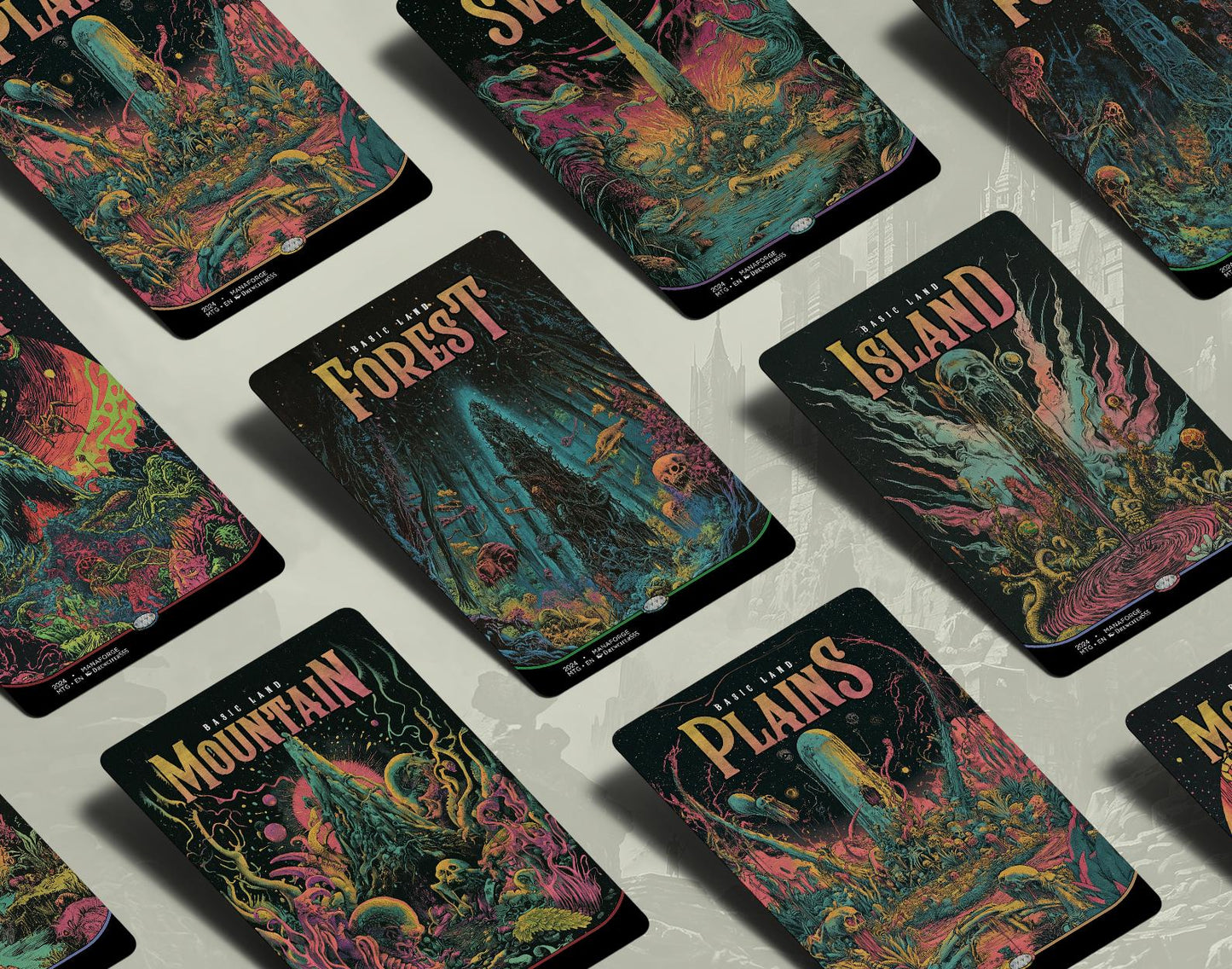 Psychedelic Concert Posters Basic Lands - Vol I