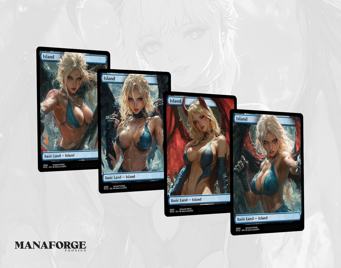 Demon Dolls Waifu Basic Lands Bundle – Full Art Anime MTG Proxies Volume Two | Custom Magic the Gathering Lands