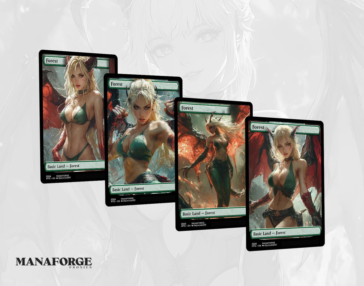 Demon Dolls Waifu Basic Lands Bundle – Full Art Anime MTG Proxies Volume Two | Custom Magic the Gathering Lands