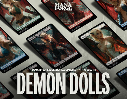 Demon Dolls Waifu Basic Lands Bundle – Full Art Anime MTG Proxies Volume Two | Custom Magic the Gathering Lands