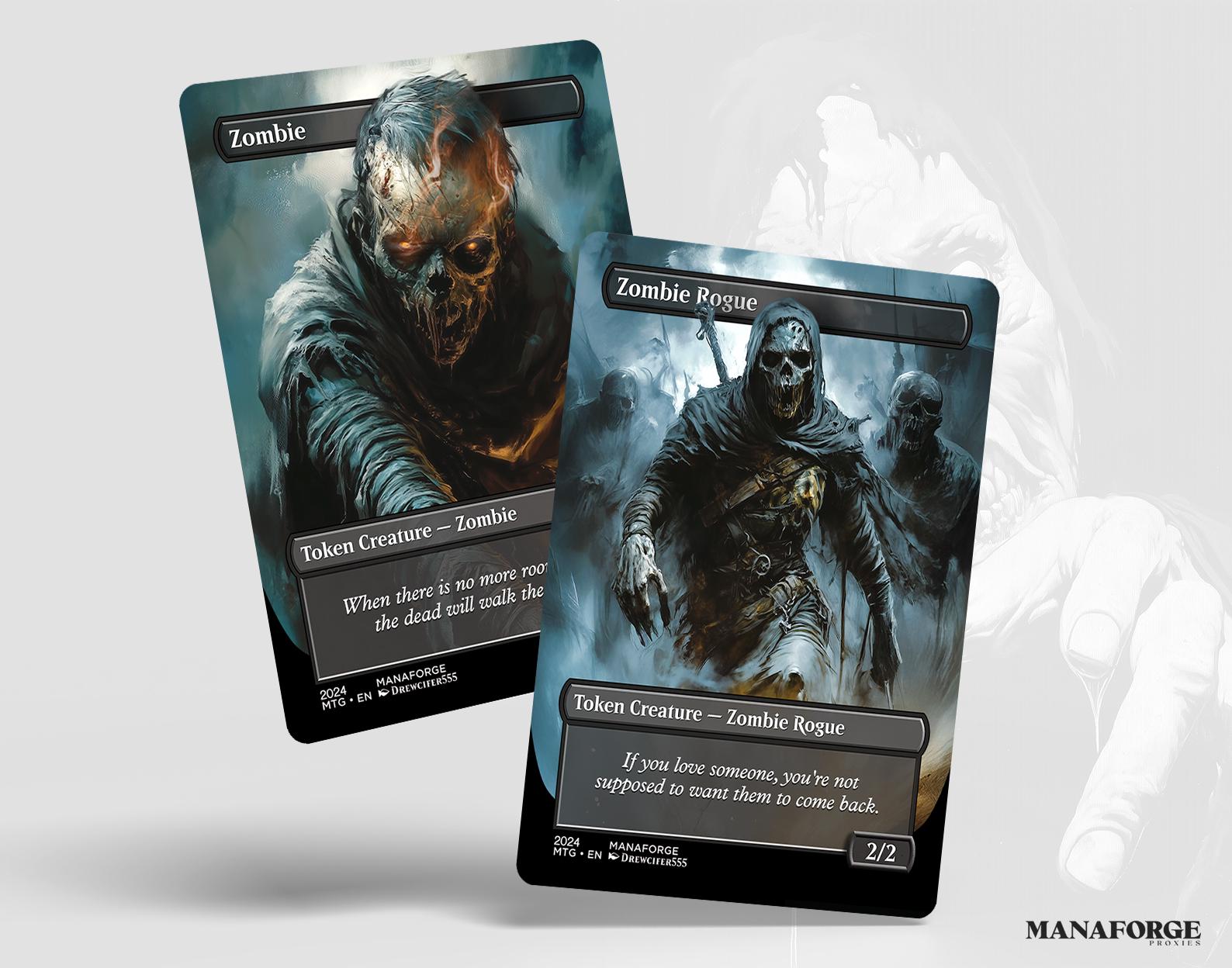 Zombie Double-Sided Tokens Bundle – Custom Full Art MTG Proxies for Commander & Casual Play