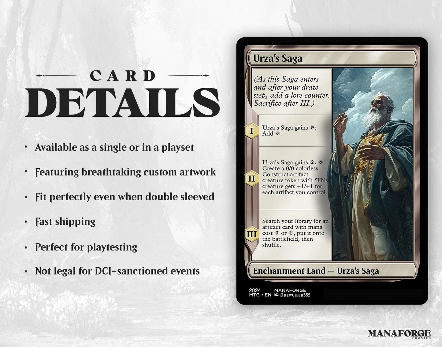 Urza's Saga Proxy – Custom Art MTG Card for Commander | Singles or Playset Options Available