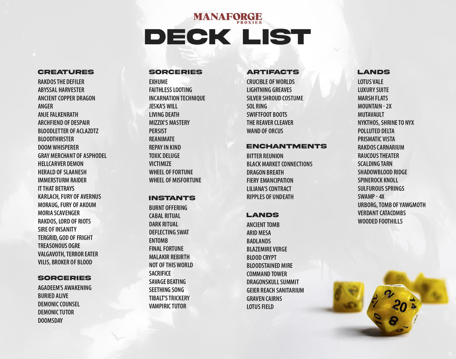 Rakdos, the Defiler Commander Deck – 100 Card Custom Art MTG EDH Proxy Deck & Bonus Tokens for Epic Gameplay