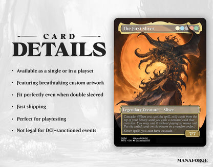 The First Sliver Proxy – Clear Frame Custom Art MTG Card Playset | Perfect for Commander