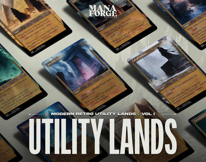 Modern Retro Utility Lands Vol I – Full Art MTG Proxies for Commander | Custom Magic the Gathering Lands