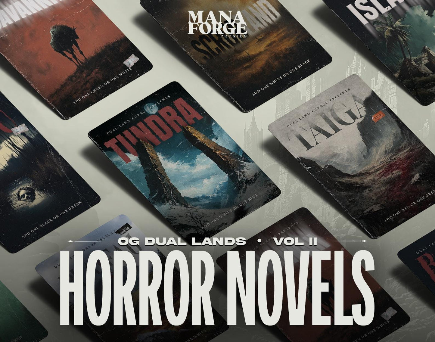 MTG Vintage Horror Novels Dual Lands Bundle | Full Art Custom Magic the Gathering Proxies Volume Two