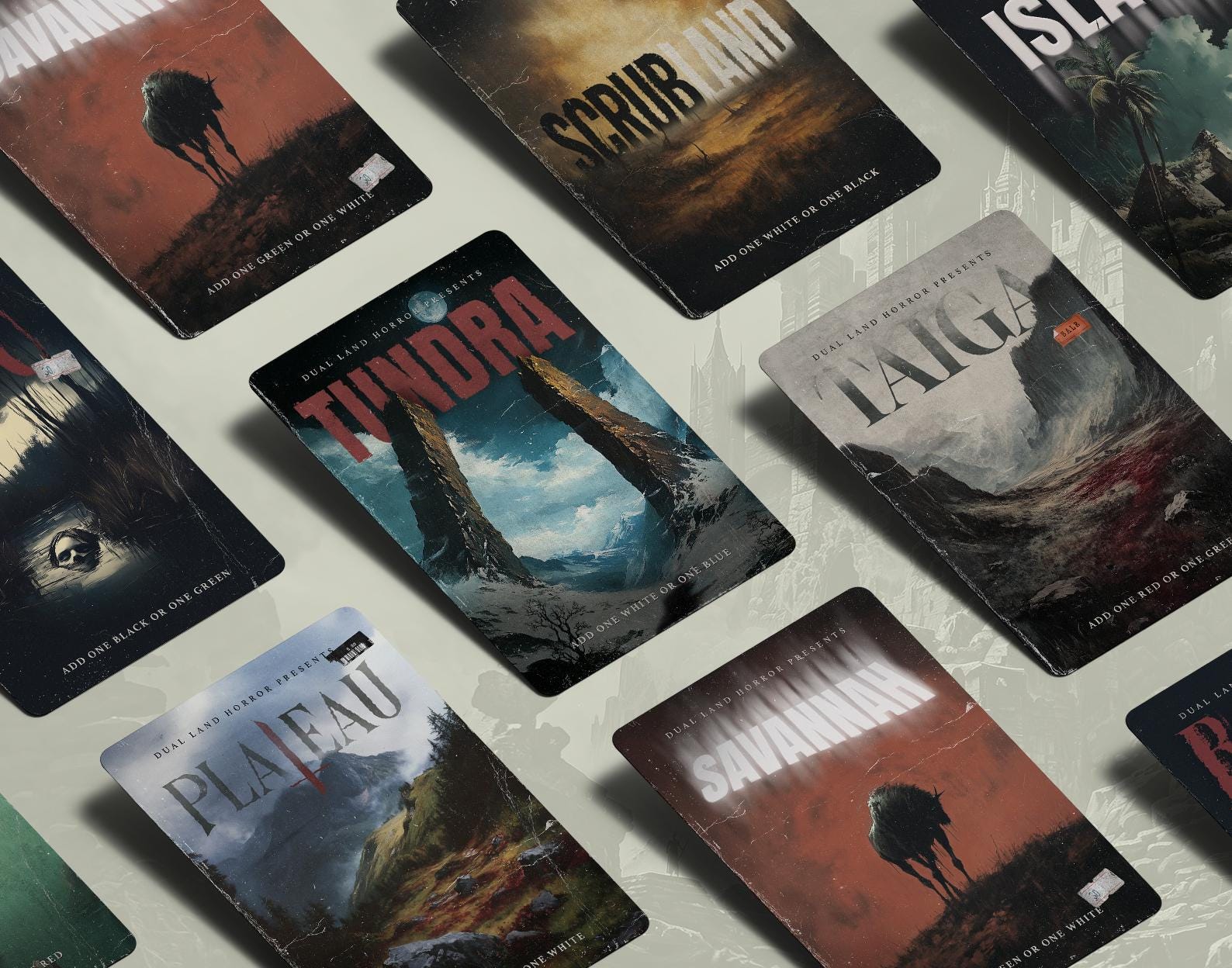 MTG Vintage Horror Novels Dual Lands Bundle | Full Art Custom Magic the Gathering Proxies Volume Two