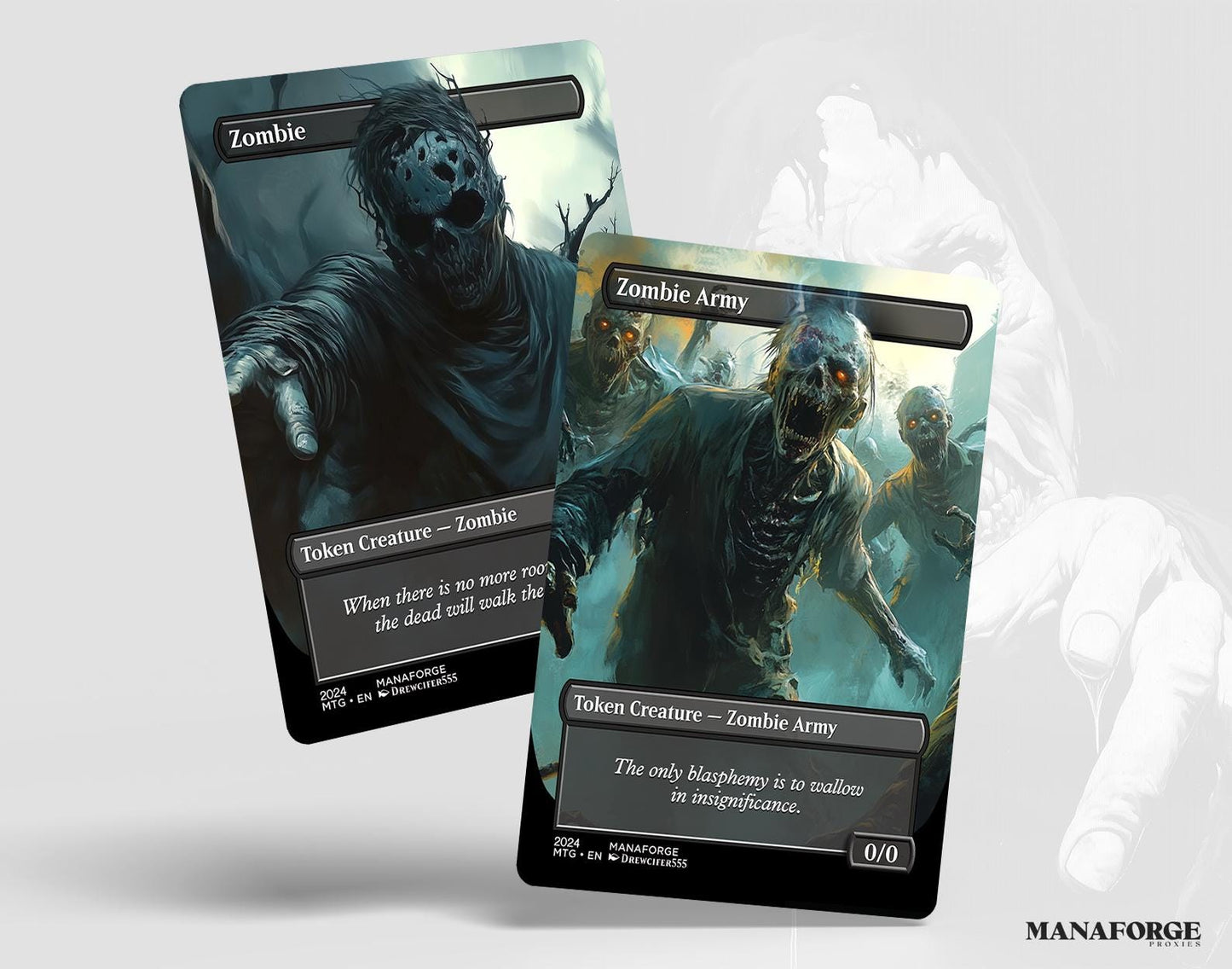 Zombie Double-Sided Tokens Bundle – Custom Full Art MTG Proxies for Commander & Casual Play