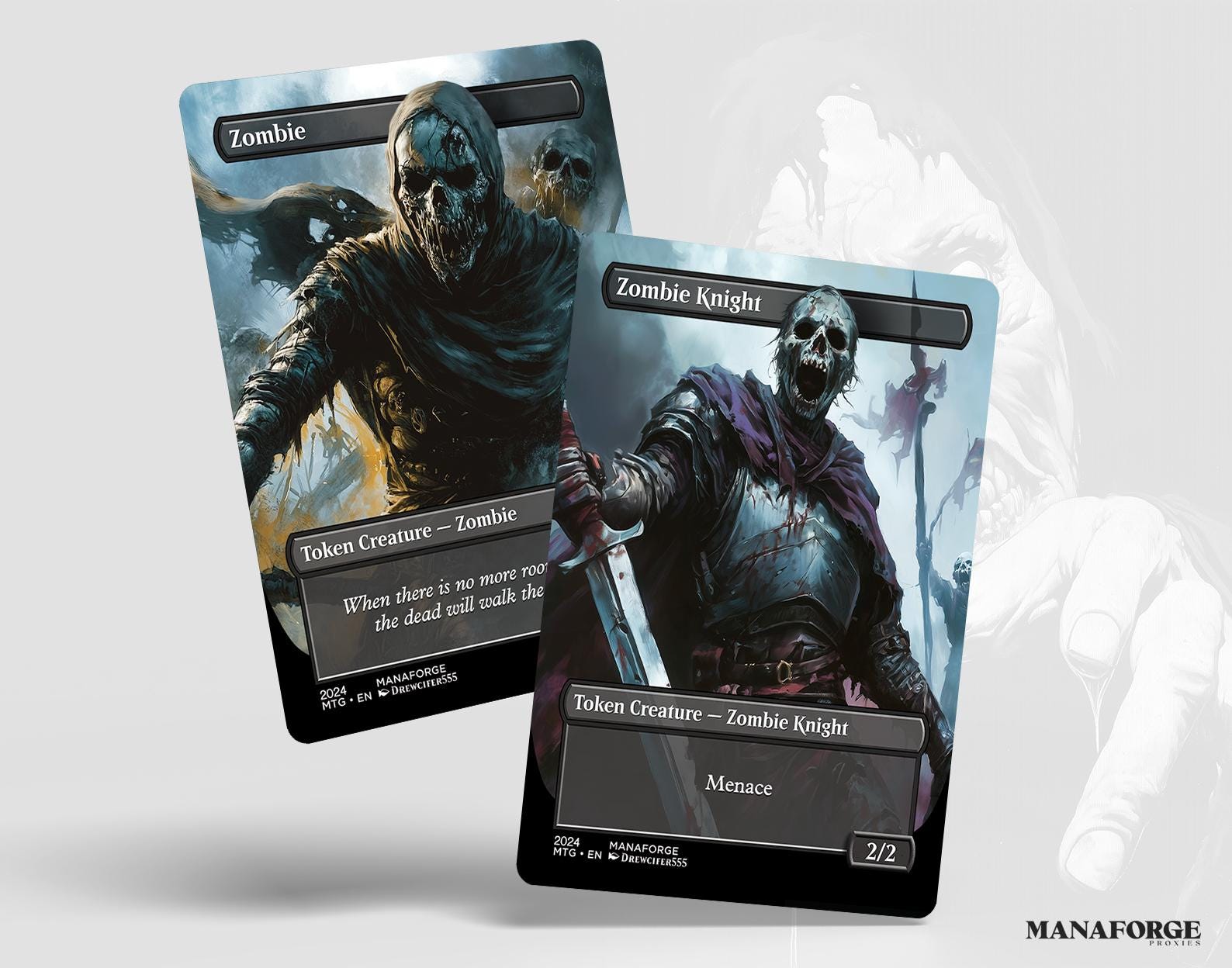 Zombie Double-Sided Tokens Bundle – Custom Full Art MTG Proxies for Commander & Casual Play