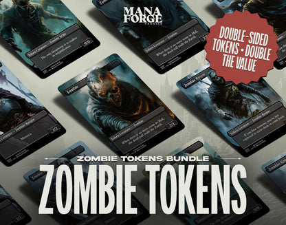 Zombie Double-Sided Tokens Bundle – Custom Full Art MTG Proxies for Commander & Casual Play