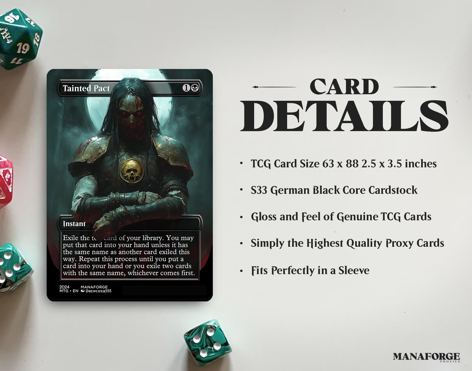 Tainted Pact Proxy – Borderless Custom Art MTG Card | Singles or Playset for Commander