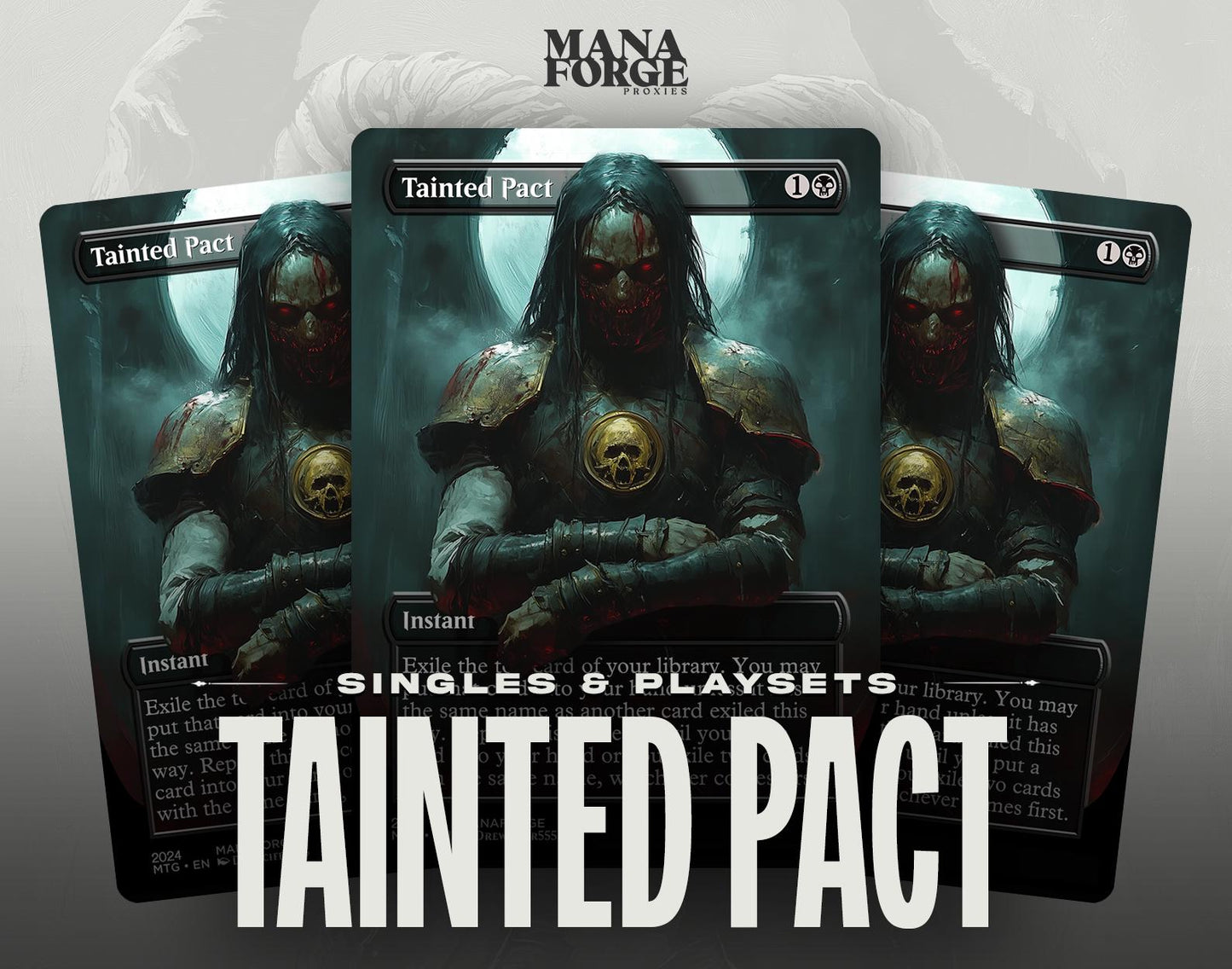 Tainted Pact Proxy – Borderless Custom Art MTG Card | Singles or Playset for Commander